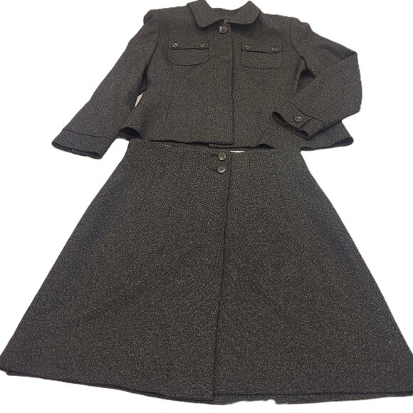 Grey Wool Skirt and Jacket Ladies Suit Grey Size 8 - Picture 2 of 16